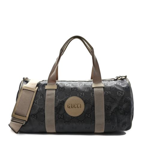 GUCCI Econyl Nylon Monogram Off The Grid Duffle Bag Graphite Grey New