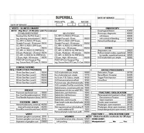 Psychotherapy Superbill Template