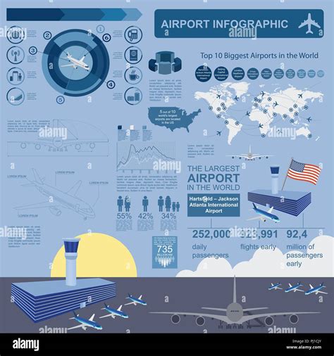 Airport Air Travel Infographic With Design Elements Infographic