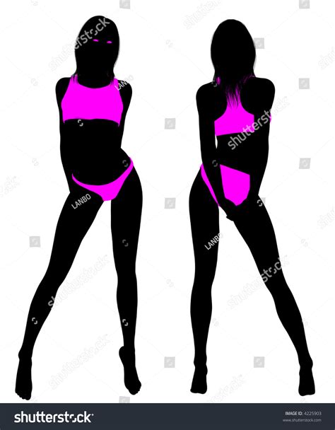 Bikini Woman Silhouette Stock Illustration 4225903 Shutterstock