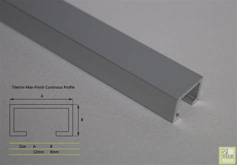 Tiletrim Max-Finish Continuous Alum Matt 12mm 2.8M | Tilemax