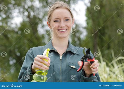 Belo Jardineiro Tomando Plantas De Cuidado Imagem De Stock Imagem De