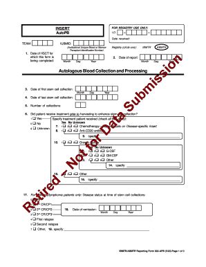 Fillable Online Cibmtr Autologous Blood Collection And Processing