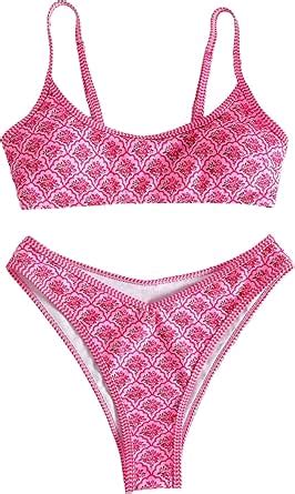 Amazon GORGLITTER Women S Floral Cheeky Botton Bikini Sets High Cut Bathing Suit Two Piece
