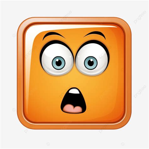 Orange Cartoon Square Button Button Shiny Glossy Png Transparent