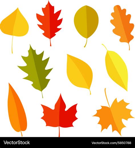 Autumn Leaves Icon Set Royalty Free Vector Image