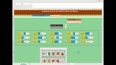 PLANILHA DO JOGO DE BICHO PARA ANALISES DOS GRUPOS Experimente A