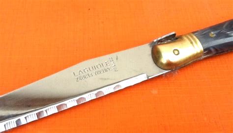 6 Couteaux de table Laguiole France Trempe Z40C13 Longueur : 230mm Gris ...