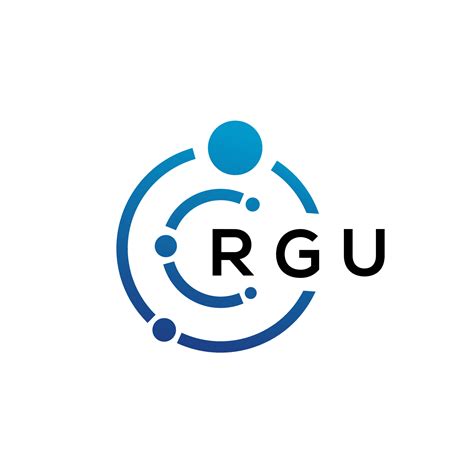 Rgu Letter Technology Logo Design On White Background Rgu Creative