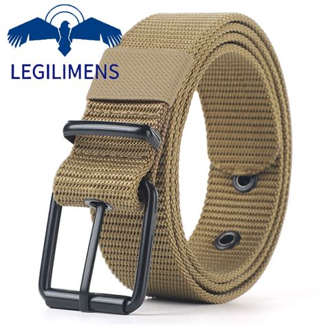 Legilimens Holes Nylon Canvas Steel Buckle High Quality Men S Belt