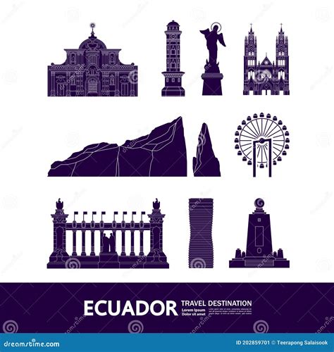 Ecuador Travel Destination Vector Illustration Stock Vector