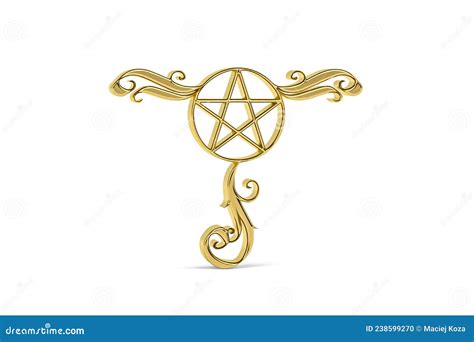 Icono Del Ocultismo Dorado Aislado En Fondo Blanco Stock De Ilustración