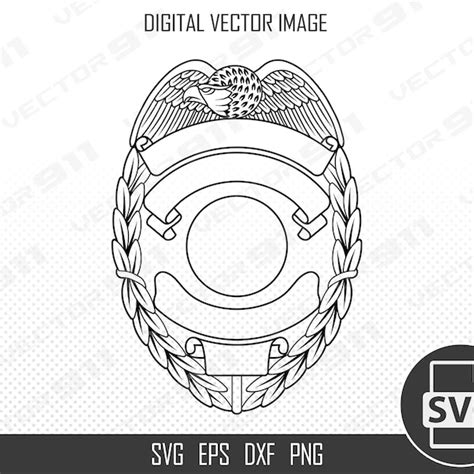 Police Badge Blank Svg Etsy