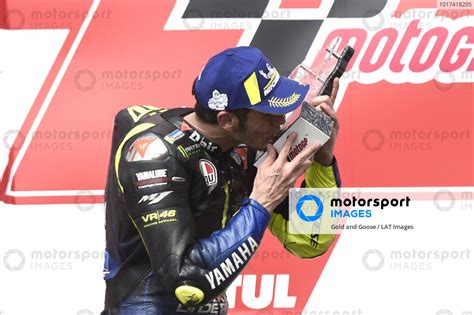 Podium Second Place Valentino Rossi Yamaha Factory Racing