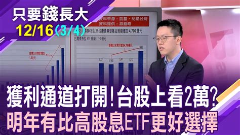 國人2020年來狂買etf達17兆台股萬8不夠看兩萬指日可待曝2024年股債etf配置首選【20231216第34段只要錢長大