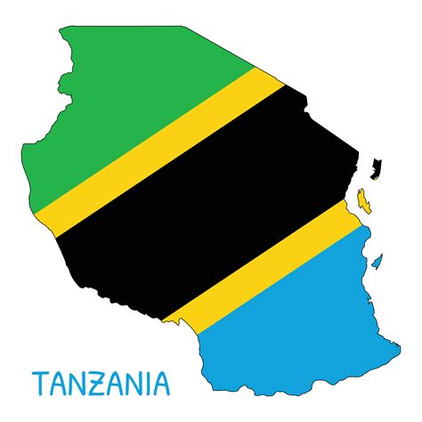 Tanzania National Flag Shaped as Country Map 33886462 Vector Art at