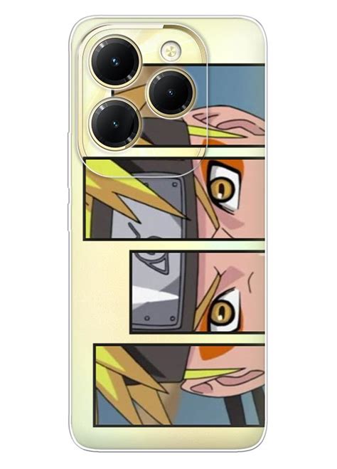 Бампер для Infinix Hot 40 Pro Наруто в колажі із прозорого силікону