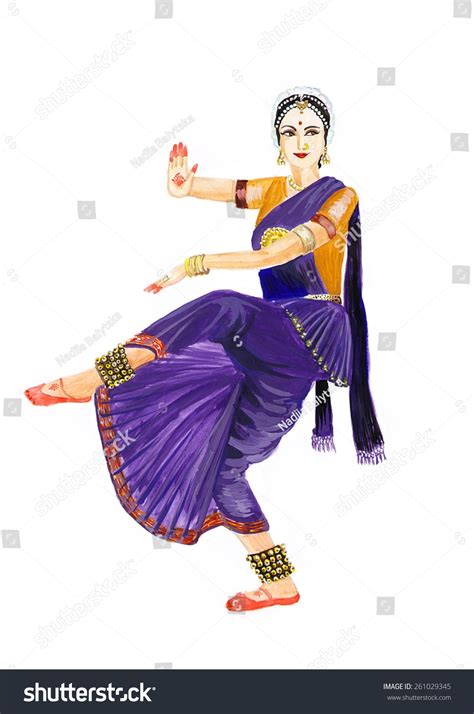 Indian Classical Female Dancer 库存插图 261029345 Shutterstock