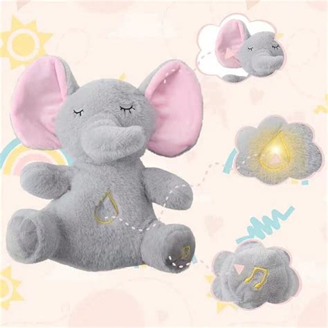 1pc Breathing Teddy Bear Plush Toy Cartoonbreathing Elephant To Sleep