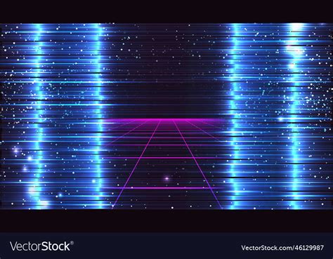 Cyberpunk glitch background blue neon distortion Vector Image