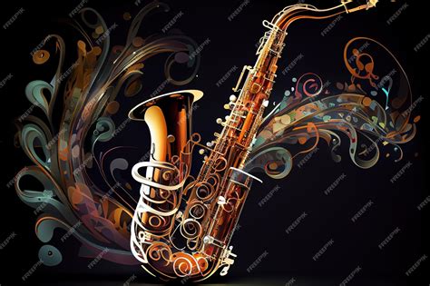 Premium Ai Image Saxophone Made With Watercolor Brush Strokes And