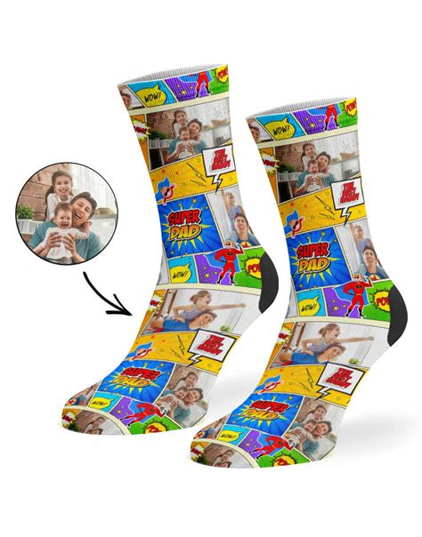 Super Comic Dad Socks Personalised Dad Socks Super Socks