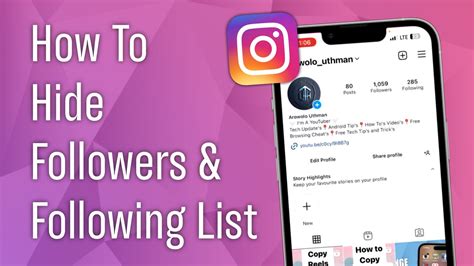 How To Hide Instagram Followers And Following List Youtube