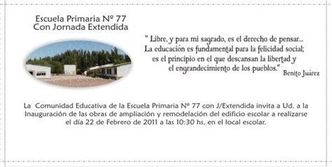 Invitación Inauguración De Las Obras De Ampliación Y Remodelación