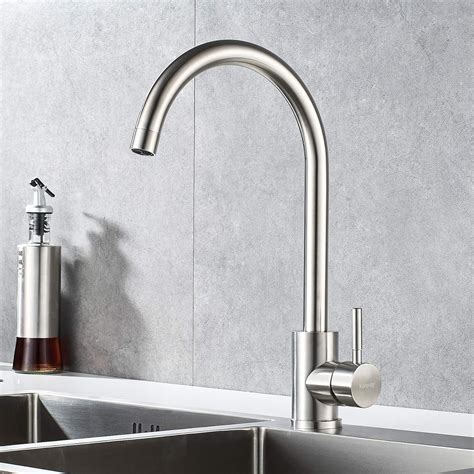Single Lever Gooseneck Mixer Tap Modern Kitchen Cold Hot Water Tap Kitchen Faucet And Sink