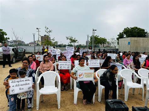 Preschool Administrators At Riverfront Protested With Banners Saying