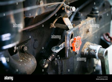 The gas pedal on the motoblock engine. Walk-behind tractor speed ...