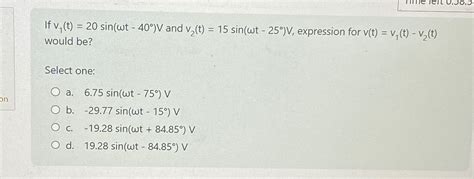 Solved If V T Sin T V And V T Sin T V Chegg