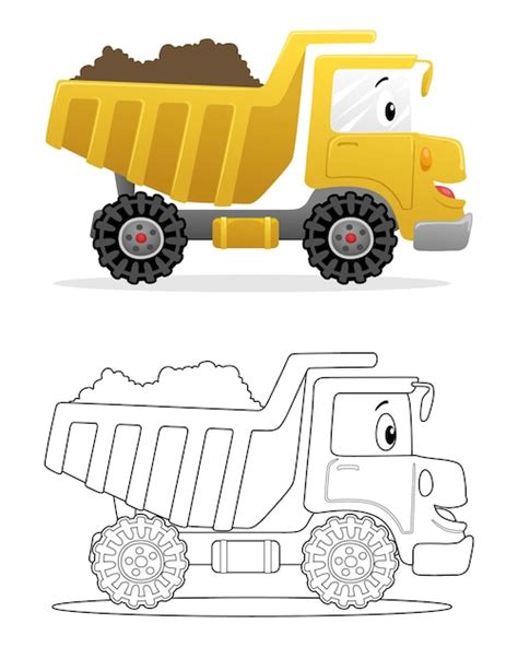 Premium Vector | Vector illustration of cartoon funny dump truck ...