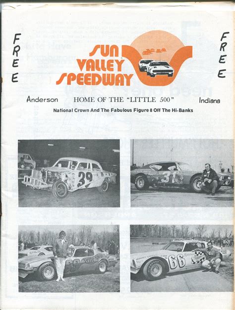 Sun Valley Speedway 1975 National Crown And Figure Eight Racing Program Pics Vg 1975