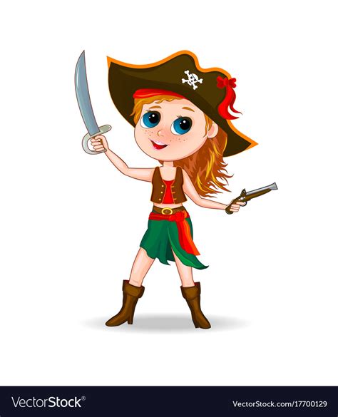 Cute Girl Pirate Royalty Free Vector Image Vectorstock