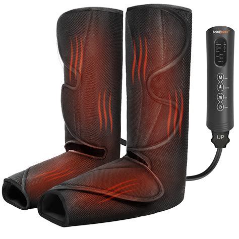 SHINE WELL Leg Massager with Heat and Compression | Circulation & Pain Relief | 3 Modes, 3 ...