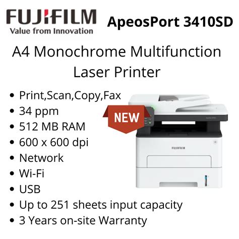 NEW MODEL Fujifilm Formerly Fuji Xerox ApeosPort 3410SD A4