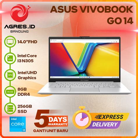 Jual Asus Vivobook Go 14 E1404ga I3 N305 8gb 256gb 140 Fhd Shopee