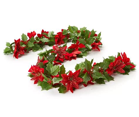 Winter Wonder Lane 6' Glitter Poinsettia Chain Garland | Big Lots