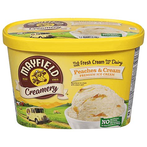 Mayfield Creamery Ice Cream Premium Peaches Cream 1 5 Qt Shop