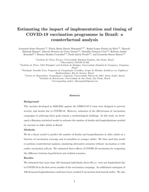 PDF Estimating The Impact Of Implementation And Timing Of COVID 19