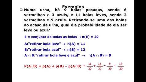 3 Probabilidade Da União De Dois Eventos Paub Youtube