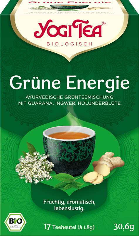 Yogi Tea Gr Ner Tee Gr Ne Energie Mit Guarana Ingwer Holunderbl Te