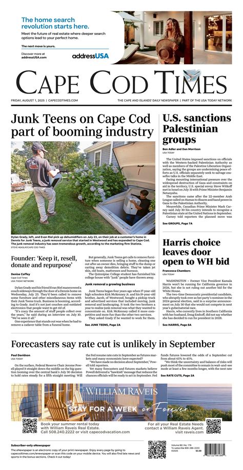 Cape Cod Times Front Page