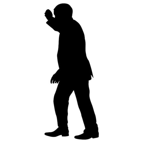 Premium Vector Silhouette Of A Man With His Hand Raised Vector