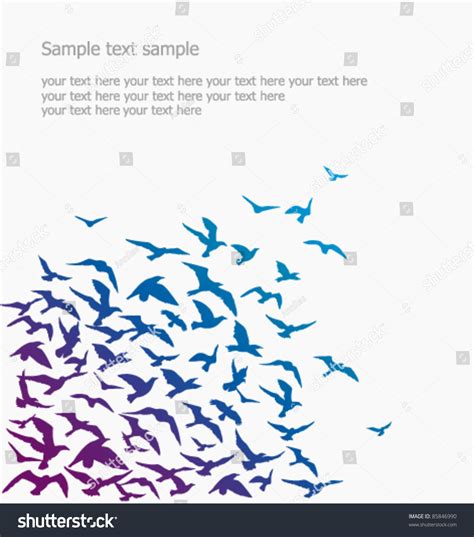 Vector Background Silhouette Birds Flock Stock Vector (Royalty Free ...