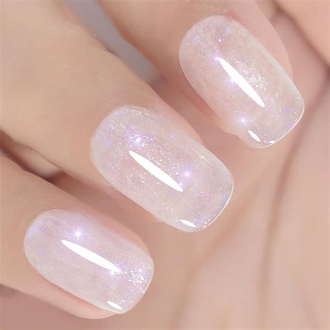 Ytd Likomey Brocade Glitter Nude Esmalte De U As De Gel Onzas L Quidas Color Blanco