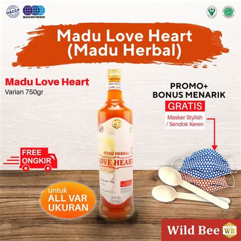 Jual Madu Hutan Asli Murni Nusantara Wild Bee Love Heart 750gr Kab