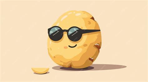 Cool Potato with Sunglasses Flat Design Illustration | Premium AI ...