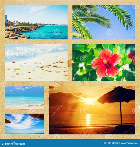 Collage Photo Sea Travel Stock Image Image Of Copy 119959101